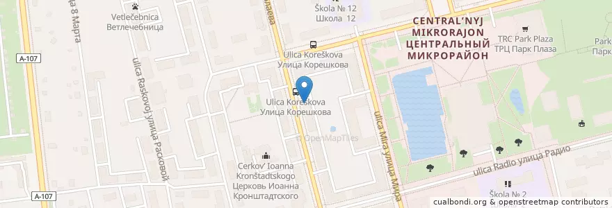 Mapa de ubicacion de Аптека en 러시아, Центральный Федеральный Округ, Московская Область, Городской Округ Электросталь.