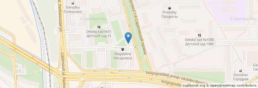 Mapa de ubicacion de Векфарм en Rusland, Centraal Federaal District, Moskou, Юго-Восточный Административный Округ, Район Текстильщики.