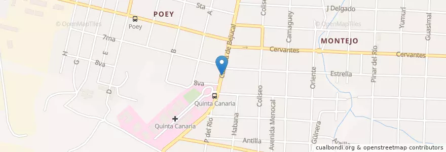 Mapa de ubicacion de Los Atrevidos en Cuba, La Habana, Arroyo Naranjo.