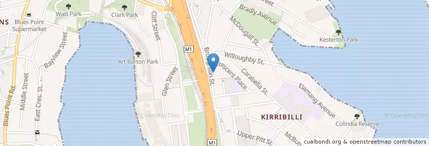 Mapa de ubicacion de Kirribilli Kitchen en Australië, Nieuw-Zuid-Wales, North Sydney Council, Sydney.
