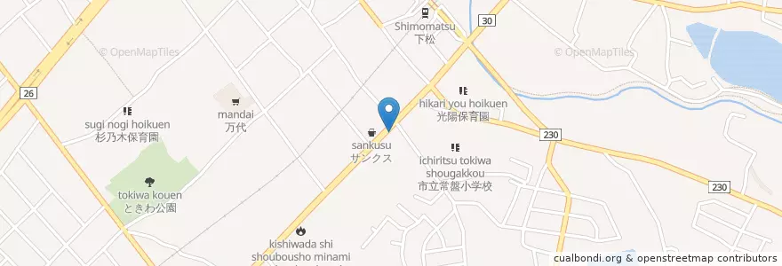 Mapa de ubicacion de 山辻医院 en Japón, Prefectura De Osaka, 岸和田市.