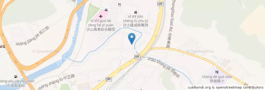 Mapa de ubicacion de 仁德市民活動中心 en 타이완, 신베이 시, 시즈 구.