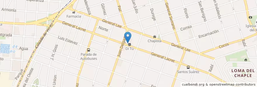Mapa de ubicacion de DiTu Lacret y Juan Delgado en Küba, La Habana, Cerro, Diez De Octubre.