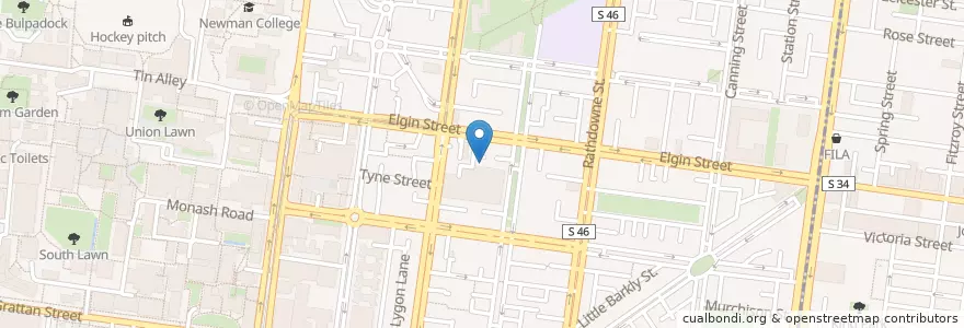 Mapa de ubicacion de Vertue Coffee Roasters en Austrália, Victoria, City Of Melbourne.