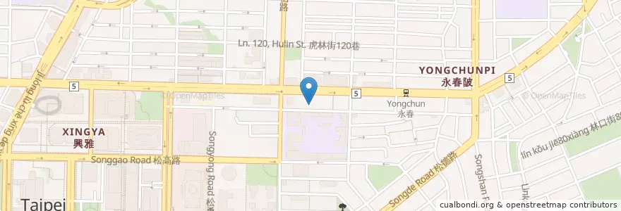 Mapa de ubicacion de 古記雞信義店 en 臺灣, 新北市, 臺北市, 信義區.