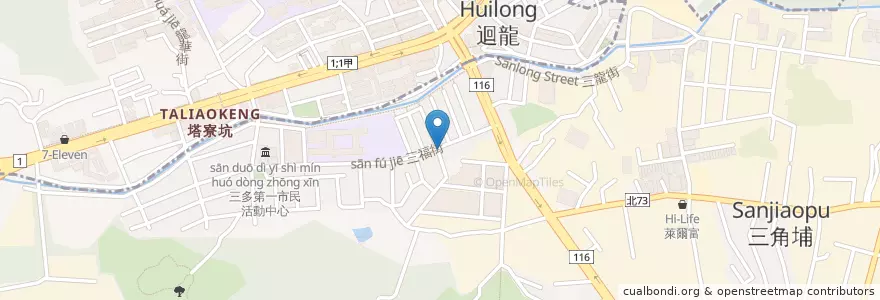 Mapa de ubicacion de Q Burger 饗樂餐飲 en Taiwan, 新北市, 樹林區.
