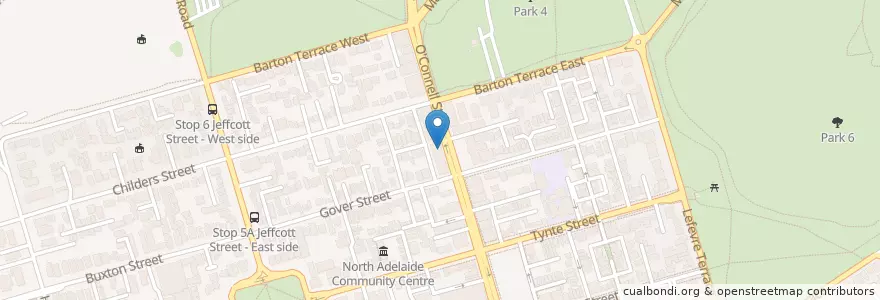 Mapa de ubicacion de Katana Sushi Train en Australia, Australia Meridional, Adelaide, Adelaide City Council.