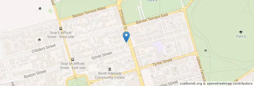 Mapa de ubicacion de Tuno en Australia, South Australia, Adelaide, Adelaide City Council.