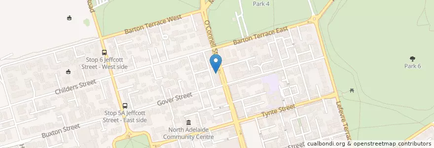 Mapa de ubicacion de Koko Thai en Australien, Südaustralien, Adelaide, Adelaide City Council.