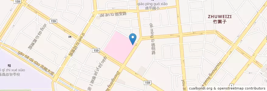 Mapa de ubicacion de 中華郵政 en Taiwán, Provincia De Taiwán, 嘉義市, Condado De Chiayi, 西區.