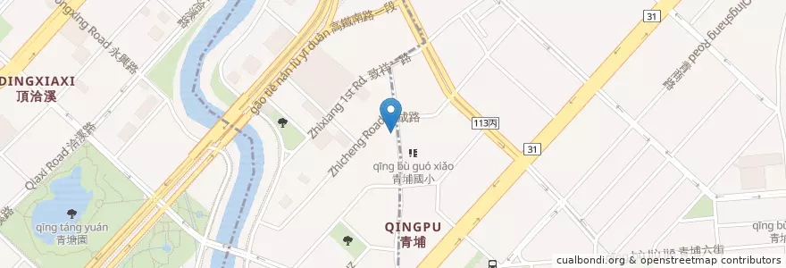 Mapa de ubicacion de 刀切麵食工坊 en تايوان, تاو يوان, زونغلي.