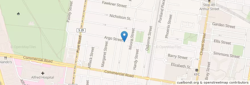 Mapa de ubicacion de The Argo en Australië, Victoria, City Of Stonnington.