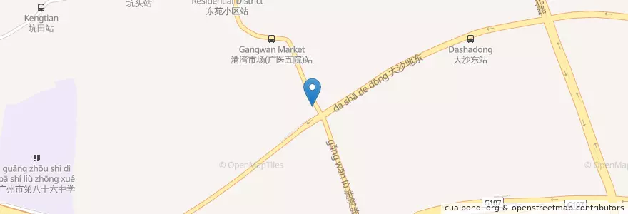 Mapa de ubicacion de 麦当劳 en 중국, 광둥성, 광저우시, 黄埔区, 黄埔街道, 鱼珠街道.