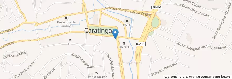 Mapa de ubicacion de Sol e Neve en ブラジル, 南東部地域, ミナス ジェライス, Microrregião Caratinga, Região Geográfica Intermediária De Ipatinga, Caratinga.