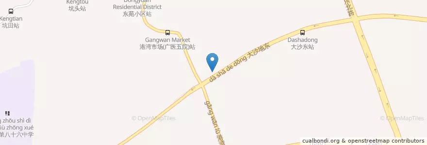 Mapa de ubicacion de 肯德基 en 중국, 광둥성, 광저우시, 黄埔区, 大沙街道, 黄埔街道, 鱼珠街道.