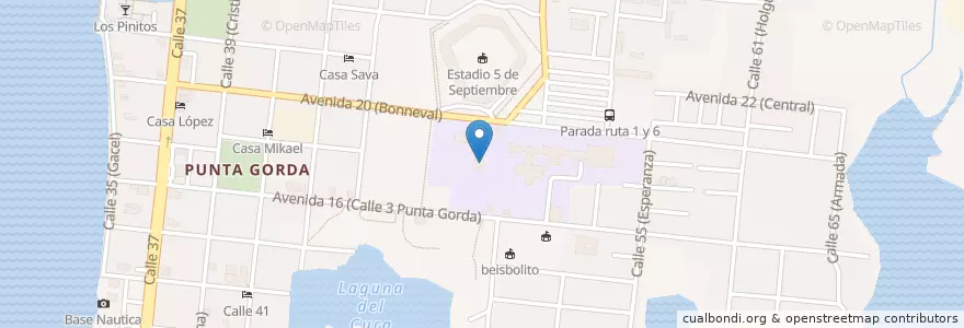 Mapa de ubicacion de Academia de Defensa Personal en Куба, Сьенфуэгос, Cienfuegos, Ciudad De Cienfuegos.