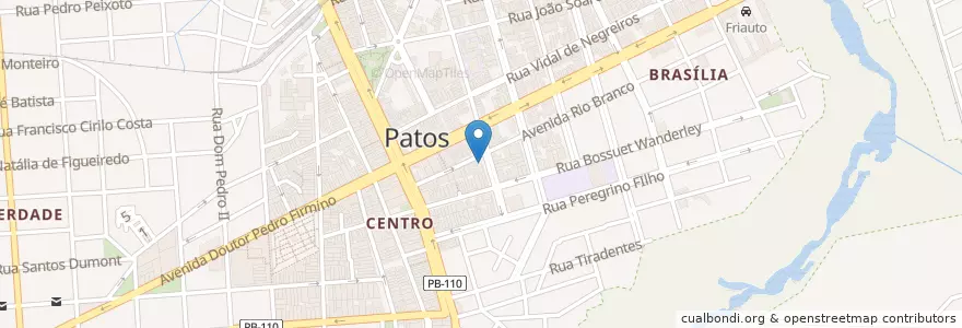 Mapa de ubicacion de ClinFIP en ブラジル, 北東部地域, パライバ, Região Metropolitana De Patos, Região Geográfica Intermediária De Patos, Região Geográfica Imediata De Patos, Patos.