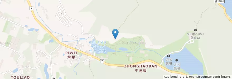 Mapa de ubicacion de 土地公廟 en Taiwan, 桃園市, 大溪區.