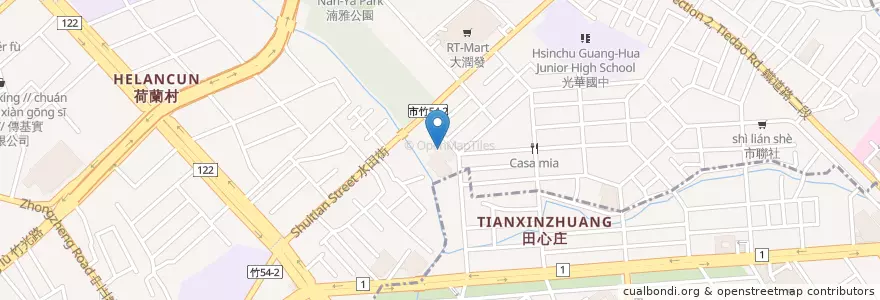 Mapa de ubicacion de 北區行政大樓停車場 en Taiwan, Taiwan Province, Hsinchu, North District.