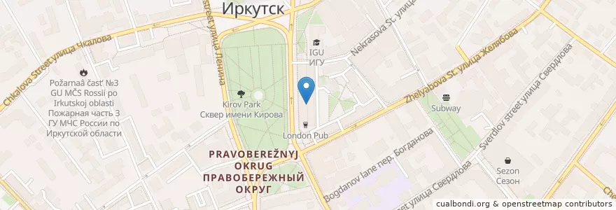 Mapa de ubicacion de Пекинская утка en Russia, Siberian Federal District, Irkutsk Oblast, Городской Округ Иркутск.