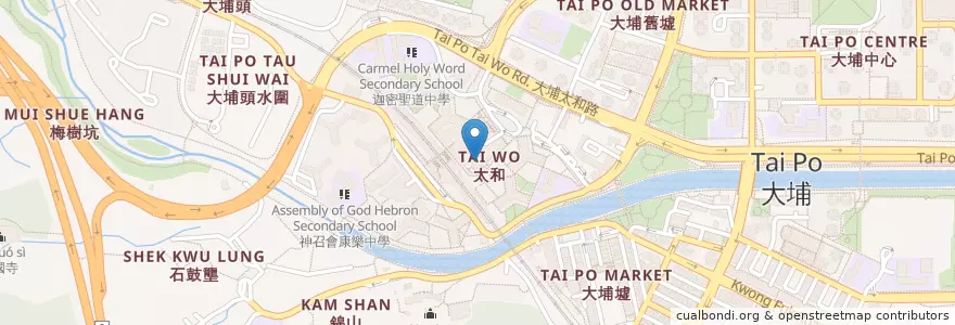 Mapa de ubicacion de 譚仔 Tam Chai en China, Hongkong, Guangdong, New Territories, 大埔區 Tai Po District.