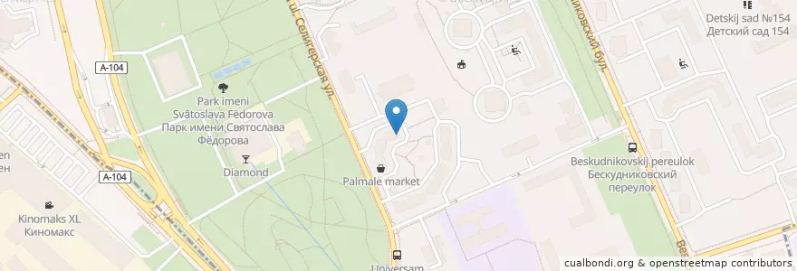Mapa de ubicacion de Ридере en Россия, Центральный Федеральный Округ, Москва, Северный Административный Округ, Бескудниковский Район.