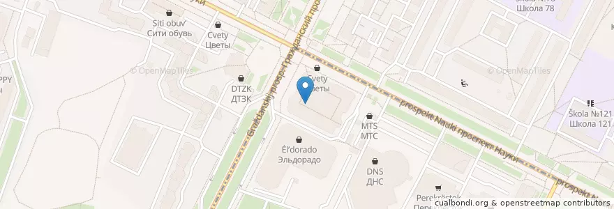 Mapa de ubicacion de Дамаск кебаб en Rusia, Северо-Западный Федеральный Округ, Óblast De Leningrado, San Petersburgo, Калининский Район, Округ Академическое.