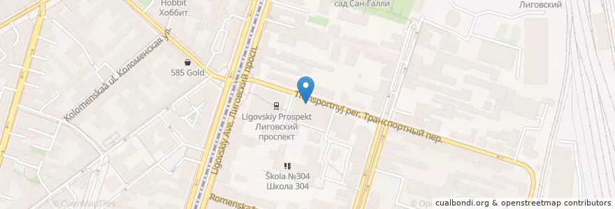 Mapa de ubicacion de Snapy en Rusland, Северо-Западный Федеральный Округ, Oblast Leningrad, Sint-Petersburg, Центральный Район, Округ Лиговка-Ямская.