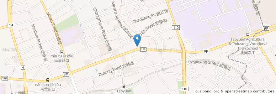 Mapa de ubicacion de 多那之咖啡蛋糕烘焙 en Taiwán, Taoyuan, 桃園區.