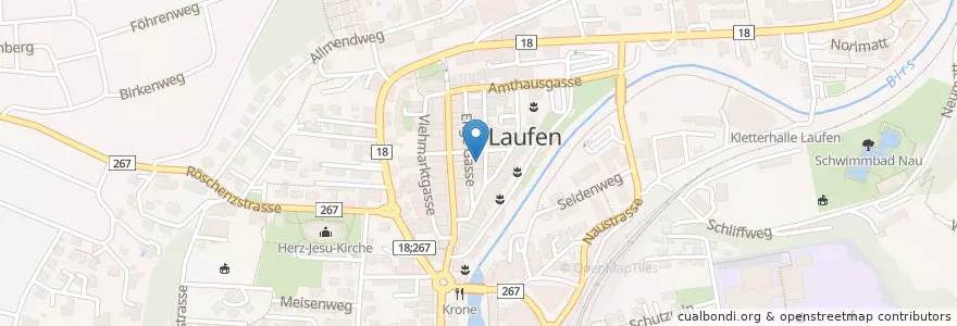 Mapa de ubicacion de Schulpsychologischer Dienst en Svizzera, Basilea Campagna, Bezirk Laufen, Laufen.