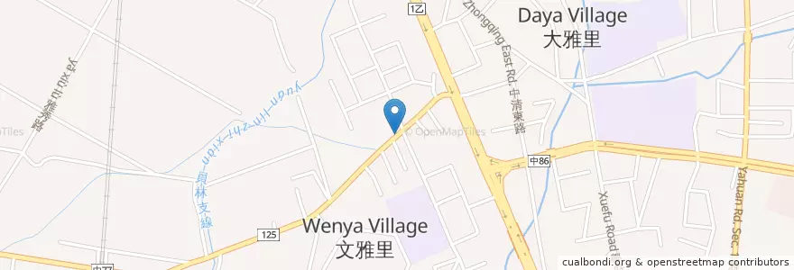 Mapa de ubicacion de 美味樓素食店 en تايوان, تاي شانغ, 大雅區.