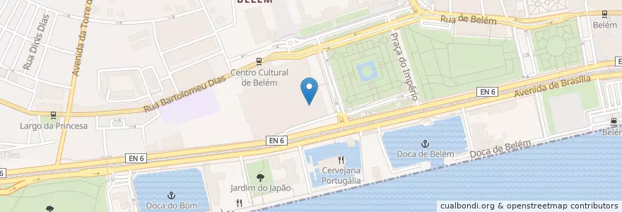 Mapa de ubicacion de Topo Belém en البرتغال, Área Metropolitana De Lisboa, Lisboa, Grande Lisboa, Belém.