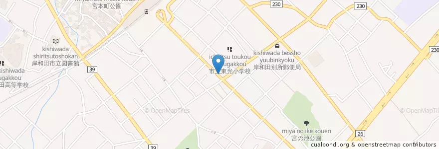Mapa de ubicacion de やきとり大吉 岸和田東口店 en Japón, Prefectura De Osaka, 岸和田市.