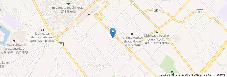 Mapa de ubicacion de 食酒処 じもや en Japan, 大阪府, 岸和田市.