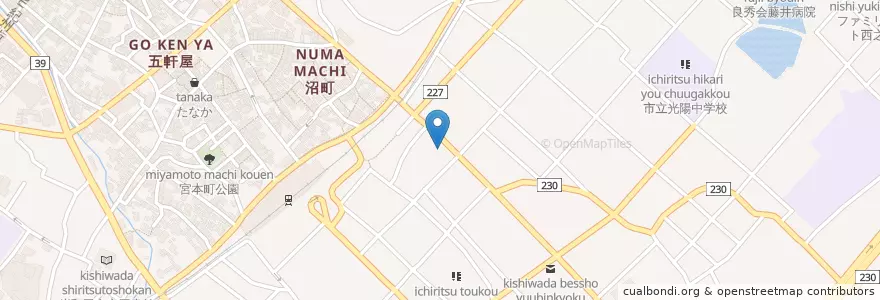 Mapa de ubicacion de 池添医院 en ژاپن, 大阪府, 岸和田市.