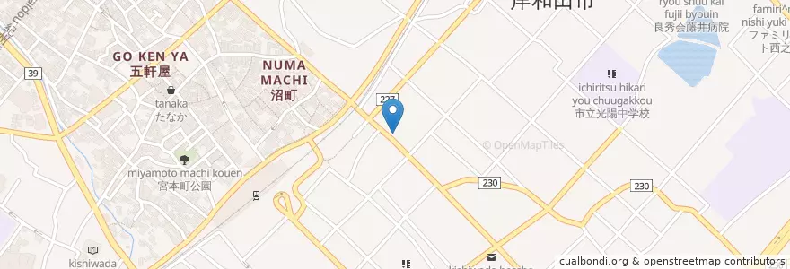 Mapa de ubicacion de 大五郎 en ژاپن, 大阪府, 岸和田市.