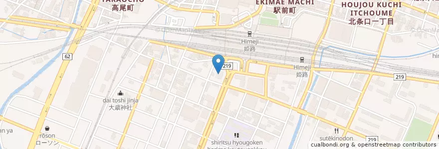 Mapa de ubicacion de 播州信用金庫 en Japão, 兵庫県, 姫路市.