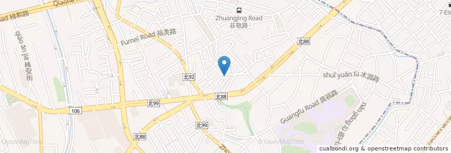 Mapa de ubicacion de 福祥宮 en 타이완, 신베이 시, 중허 구, 융허 구.