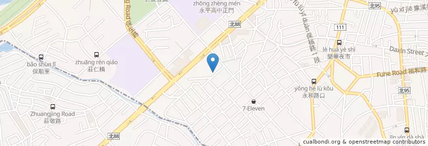 Mapa de ubicacion de 北安宮 en Тайвань, Новый Тайбэй, 永和區.