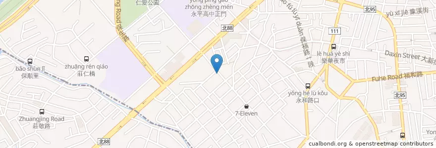 Mapa de ubicacion de 深坑臭豆腐 en Taiwan, Nuova Taipei, Yonghe.