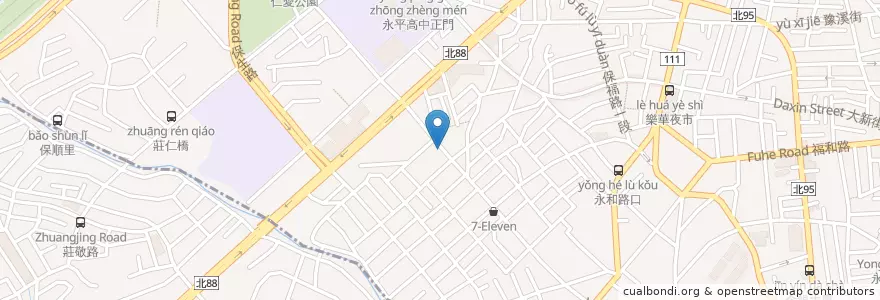Mapa de ubicacion de 鴨肉冬粉 en Taiwan, 新北市, 永和區.