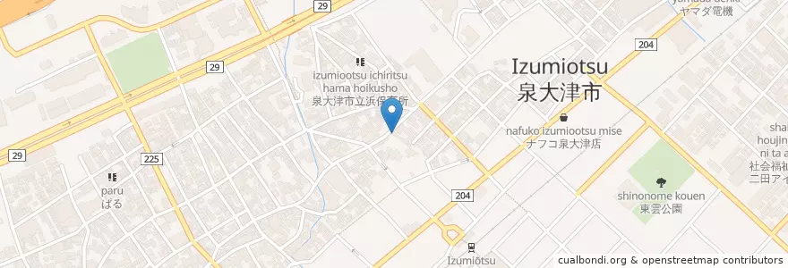Mapa de ubicacion de Club Down Town en Jepun, 大阪府, 泉大津市.