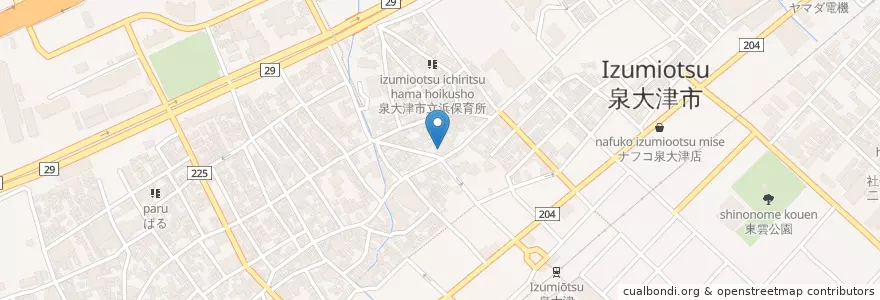 Mapa de ubicacion de フッドラム キッチン en Japan, Präfektur Osaka, 泉大津市.
