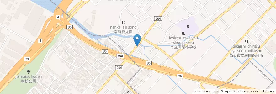 Mapa de ubicacion de くすのき en Япония, Осака, 高石市, 泉大津市.