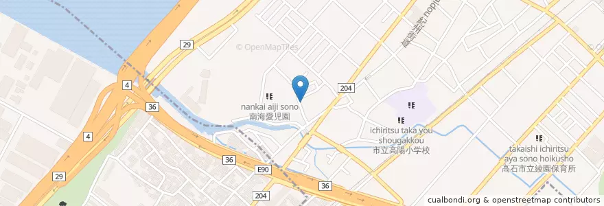 Mapa de ubicacion de カラオケ喫茶 スナックゼロ en Japonya, 大阪府, 高石市.