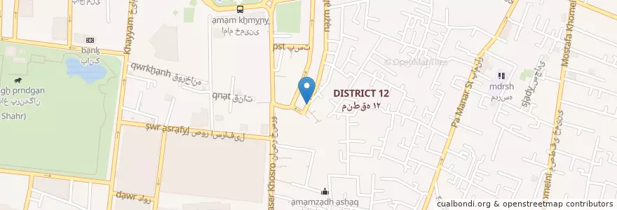 Mapa de ubicacion de درمانگاه خیریه دندانپزشکی کاظمینی ها en Irán, Teherán, شهرستان تهران, Teherán, بخش مرکزی شهرستان تهران.