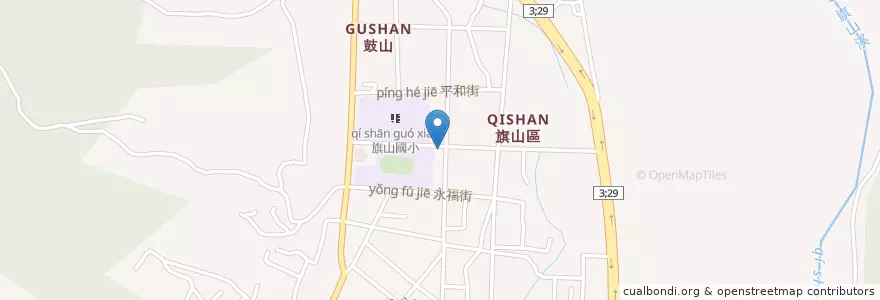 Mapa de ubicacion de 85度C en 臺灣, 高雄市, 旗山區.