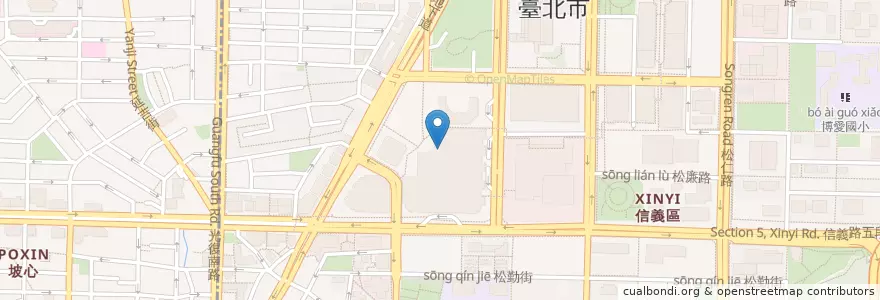 Mapa de ubicacion de 臺北世貿郵局 en 臺灣, 新北市, 臺北市, 信義區.