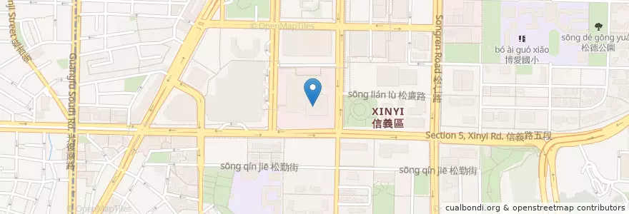 Mapa de ubicacion de 奈及利亞駐台商務辦事處 en Taiwan, Nuova Taipei, Taipei, Distretto Di Xinyi.