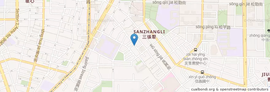 Mapa de ubicacion de 大王麻辣乾麵 KingSpicy en 타이완, 신베이 시, 타이베이시, 다안 구.